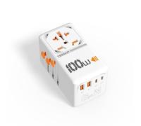 TESSAN 100W GAN Adaptador de Viaje, Cargador de Carga Rápida, Adaptador Universal Enchufe Viaje con 2 USB A, 2 USB C, Adapter Enchufe Universal pour UK, USA, Australia Tailandia