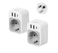 TESSAN 2 Piezas Adaptador Enchufe China, con 1 USB C 2 USB A | Adaptador Enchufe Argentina, Tipo I para Australia, China, Nueva Zelanda, Fiyi, Samoa, Tonga, Kiribati, Tuvalu, Vanuatu