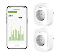 TESSAN 2 Piezas Enchufe Inteligente Alexa, Smart Life Enchufe WiFi, 3680 W Temporizador con Medidor Consumo Electrico y Control por Voz, Programador Compatible con Alexa, Google Home