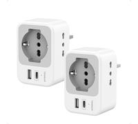 TESSAN - Adaptador de enchufe británico con USB C y USB A, 5 en 1, enchufe británico de 3250 W, enchufe británico para Reino Unido, Irlanda, Escocia, Singapur, tipo G