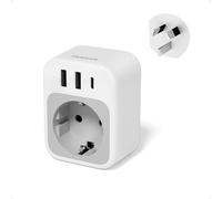 TESSAN Adaptador Enchufe Australia Argentina, Adaptador Enchufe Argentina con 1 USB C 2 USB A, 2500 W, Tipo I para China, Australia, Nueva Zelanda, Fiyi, Samoa, Tonga, Kiribati, Tuvalu, Vanuatu