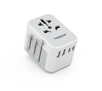 TESSAN Adaptador Enchufe Universal, Adaptador Universal Enchufe Viaje con 2 USB y 2 USB C, Adaptador Universal para EU, Reino Unido, Americano, Canadá, Australia, Adaptador de Enchufe Universal