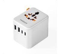 TESSAN Adaptador Enchufe Universal con 2 USB C 15 W, Adaptador de Viaje con 4 USB, Cargador Universal para UK Americano Japón Brasil Australia España Argentina Tailandia