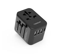 TESSAN Adaptador Enchufe Universal con 3 USB A y 1 USB C,Negro