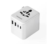 TESSAN Adaptador Enchufe Universal, Enchufe Universal con 2 USB A y 2 USB C, Adaptador Universal Enchufe Viaje, Adaptador de Viaje para Inglaterra, EE. UU., Japón, Tailandia y Australia