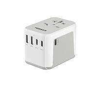 TESSAN Adaptador Enchufe Universal, Enchufe Universal Viaje con 2 USB y 3 USB C, Adaptador de Viaje para USA, UK, Irland, Austuralia, Cargador para Más de 224 Países, Travel Plugs
