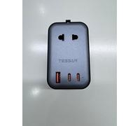 TESSAN Adaptador Enchufe Universal, Enchufe Universal Viaje Plano con 1 USB y 2 USB C, Adaptador de Viaje para USA, UK, Austuralia