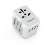 TESSAN Adaptador Enchufe Universal, Internacional Adaptador de Viaje con 3 USB A y 1 USB C, Enchufe Viaje para EU, Reino Unido, Americano, Canadá, Australia