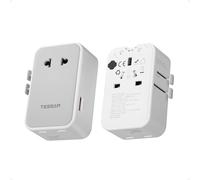 TESSAN Adaptador Enchufe Universal PD 20W, Adaptador Universal Enchufe Viaje con 2 USB C y 2 USB A, Travel Adapter para Uso en Europeo, UK, Americano, Japón, Australia, Canadá, México y China, Gray