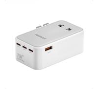 TESSAN Adaptador Enchufe Universal PD 70W, Adaptador Universal Enchufe Viaje con 3 USB C y 1 USB A, Travel Adapter para Uso en Europeo, UK, Americano, Japón, Australia, Canadá, México y China, Gray