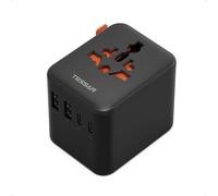 TESSAN Adaptador Enchufe Universal Viaje, Cargador Universal con 2 USB C y 2 USB A, Adaptador de Corriente Universal para UK Americano Japón Suiza Canada Argentina Mexico Tailandia China India Brasil