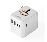 TESSAN Adaptador Enchufe Universal Viaje con 5 USB, Cargador USB C Carga Rapida 65W GAN, Adaptador Universal Enchufe Viaje para Estados Unidos Tailandia Japón Reino Unido Brasil Australia España