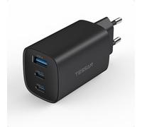 TESSAN Cargador USB-C de 65 W, Cargador rápido PD de 3 Puertos, Fuente de alimentación USB-C compacta de GAN con PPS, Compatible con iPhone 17/16/15, MacBook Pro/Air, iPad Pro, Galaxy S26/S25, etc.