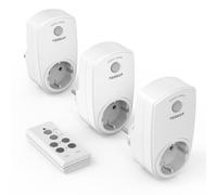 TESSAN Enchufe con Mando a Distancia, 3+1 Juego de Regletas Enchufes, 3600W Kit de Interruptor Remoto Inalámbrico, Rango de operación 30,5M, Blanco