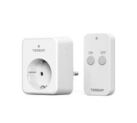 TESSAN Enchufe con Mando a Distancia 30,5M, 3600W Enchufe Mando a Distancia con Interruptor para Lámpara, Electrodomésticos, Ahorro de Espacio, Blanco