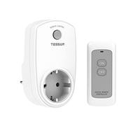 TESSAN Enchufe con Mando a Distancia Inalámbrico, Alcance de 25M, Control Remoto con Enchufe Conmutable, para Uso en Interiores, Blanco