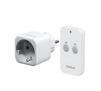 TESSAN Kit de Enchufes Inalámbricos, Enchufe con Mando a Distancia | Rango de Operación 30,5M para Adornos Navideños, Electrodomésticos y Lámparas, 2300 W, Blanco
