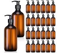 Tessco - 24 dispensadores de jabón de Manos de 16.9 onzas, dispensador de Botellas de plástico vacías, dispensador de loción, Botellas Recargables de champú y acondicionador con Bomba para baño