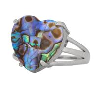 Tesselite Anillo de Piedra - Anillo de Cristal de Amor Anillo Ajustable de Piedra Natural Blanca para Mujer Joyería Nupcial de Boda Personalizada de Moda de Compromiso, Concha Colorida, Talla única