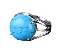 Tesselite Anillo de Piedra - Anillo de Cristal para Mujer Anillo de Piedra Natural Anillo de Cuentas de Bola Aventurina Verde Amatista Cuarzo Joyería de Fiesta Blanca, Azul Turquesa, Talla única