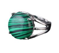 Tesselite Anillo de Piedra - Anillo de Cristal para Mujer Anillo de Piedra Natural Anillo de Cuentas de Bola Aventurina Verde Amatista Cuarzo Joyería de Fiesta Blanca, Malaquita, Talla única