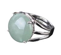 Tesselite Anillo de Piedra - Anillo de Cristal para Mujer Anillo de Piedra Natural Anillo de Cuentas de Bola Aventurina Verde Amatista Cuarzo Joyería de Fiesta Blanca, aventurina Verde, Talla única