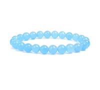 Tesselite Aquamarine Jade Stone Beads Bracelet Brazaletes elásticos para Hombres y Mujeres Uso Diario o Fiesta Joyas de Boda y Regalo de joyería Sorpresa de cumpleaños, como se Muestra, Talla única