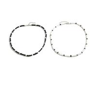 Tesselite Collar de Cuentas de arroz de 2 Piezas de Estilo étnico Bohemio para Mujeres y Hombres, Collar Personalizado Que combina con Todo para el Verano, como se Muestra, Talla única