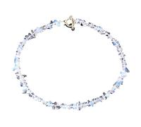 Tesselite Collar de Piedra-Bohemia Collar de Cuentas de Cristal Naural Chip Stone Opal Aguamarina Cuello Collares OT Hebilla Cadena Uso Diario o Regalos para Esposa,Opal,One Size