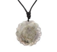 Tesselite Collar de Piedra: Collar de Piedra de Cristal Natural para Mujer, Colgante con Forma de Flor de Rosa Tallada a Mano, Accesorios de joyería, Regalos de San Valentín, labradorita, Talla única