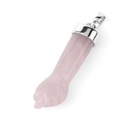 Tesselite Collar de Piedra - Collares de Piedra Natural Colgantes Puño Tallado Ojo de Tigre Aventurina Regalos para niñas y Hombres Uso Diario, Cuarzo Rosa, Talla única