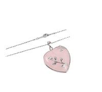 Tesselite Collar de Piedra-Joyería de Piedra Natural Flor de Rosa Colgante Hoja Collar Largo Amatista Amor Real Corazón Joyas de Gemas para niña, Collar de Cuarzo Rosa, Talla única