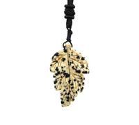 Tesselite Gemas en forma de hoja Colgante de piedra natural para mujer Collar de cristales de cuarzo Cumpleaños Boda Regalos de joyería hechos a mano, Jaspe dálmata, Talla única, Dalmation Jasper