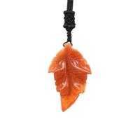 Tesselite Gemas en Forma de Hoja Colgante de Piedra Natural para Mujer Collar de Cristales de Cuarzo Cumpleaños Boda Regalos de joyería Hechos a Mano, Aventurina Naranja, Talla única