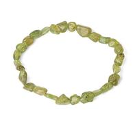 Tesselite Pulsera de Piedra: Chips Irregulares Pulsera de Piedra Natural Cuentas asimétricas Pulseras elásticas de Grava de Cuarzo de Cristal Brazaletes para Mujeres y niñas, Olivino, Talla única