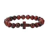 Tesselite Pulsera de Piedra - Pulsera con dijes Cruzados de Moda, Piedra de ágata de Cuarzo, Pulsera de Cuentas de 8 mm, Mujeres, Hombres, Pareja, Regalo de joyería Dulce, Cisne, Talla única