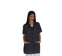 tessile astorino Bordado gratuito - Bata de trabajo para mujer - Gris oscuro - Uniforme para maestra, empresas de limpieza, peluquería, peluquería, escuela infantil, casaca personalizada, gris, M
