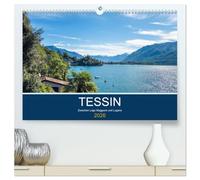 Tessin, zwischen Lago Maggiore und Lugano (hochwertiger Premium Wandkalender 2026 DIN A2 quer), Kunstdruck in Hochglanz: Die Tessiner Seen von Ascona bis Lugano