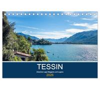 Tessin, zwischen Lago Maggiore und Lugano (Tischkalender 2026 DIN A5 quer), CALVENDO Monatskalender: Die Tessiner Seen von Ascona bis Lugano