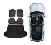 TESSON Juego de tapetes de Piso de 2 Filas y Forros de Carga, Ajuste Personalizado para Honda HR-V 2023 2024, tapetes de Goma TPE Impermeables para Todo Tipo de Clima, tapetes de Coche y Alfombrillas