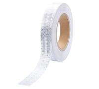 TESSTSY Cinta Reflectante Adhesiva 23m x 2.5cm, Cinta Adhesiva Reflectante Blanca, Cintas Reflectantes, Cinta de Seguridad Autoadhesiva, Cinta Reflectante para Bicicleta Motocicleta Camiones