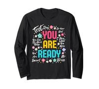 Test Day You Are Ready Motivational Student Teacher Manga Larga