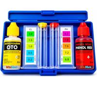 Test de Cloro y pH para Piscinas WikiMark | Kit Analizador de Agua con Reactivos OTO y Phenol Red | Medidor Rápido y Preciso para Piscinas, Spa y Jacuzzi | Compatible con piscinas de cloro y sal.
