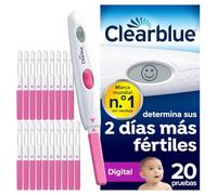 Test de ovulación Clearblue Digital, con eficacia demostrada para ayudarte a quedarte embarazada, 1 soporte digital y 20 tests
