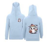 Test Guardia Sudadera con Capucha de Halloween para niñas, de Manga Larga, con Cremallera y Bolsillos, para Uso Informal. Sudadera Universidad Mujer (Light Blue, 5-6 Years)