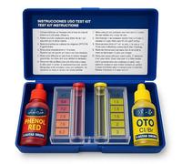 Test Kit Cloro y pH, Medidor del Cloro y PH del Agua de la Piscina, Accesorios Piscina Básico, Apto para cualquier tipo de agua, Contiene Phenol y OTO en gotas