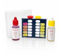 Test Kit Completo Cloro y pH para Piscina Medidor Analizador de Agua con Reactivos OTO y Phenol Red 15 ml Medicion de Cloro Bromo y pH para Piscinas Spa Jacuzzi Estuche Reutilizable FLUVIA