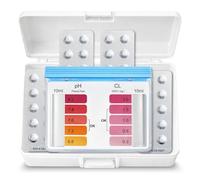 Test Kit Dpd1 Cloro, Bromo Y Ph Para Piscina, Kit analizador piscinas, Accesorios Piscina, Apto para cualquier tipo de agua, 20 pastillas Phenol Red para pH y 20 pastillas DPD1 para Cloro/Bromo