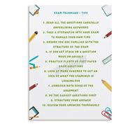 Test Preparation Poster Exam Tips Study Guide Motivational Educational Canvas for Home or School(Unframed,12x18inch(30x45cm))