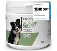 TESTADO Muy Bueno 2026 - ReaVET Polvo de Extracto de Mejillón de Labio Verde 250 g para Perros y Gatos | Alta Concentración de Nueva Zelanda | Complemento Barf para Articulaciones y Movilidad